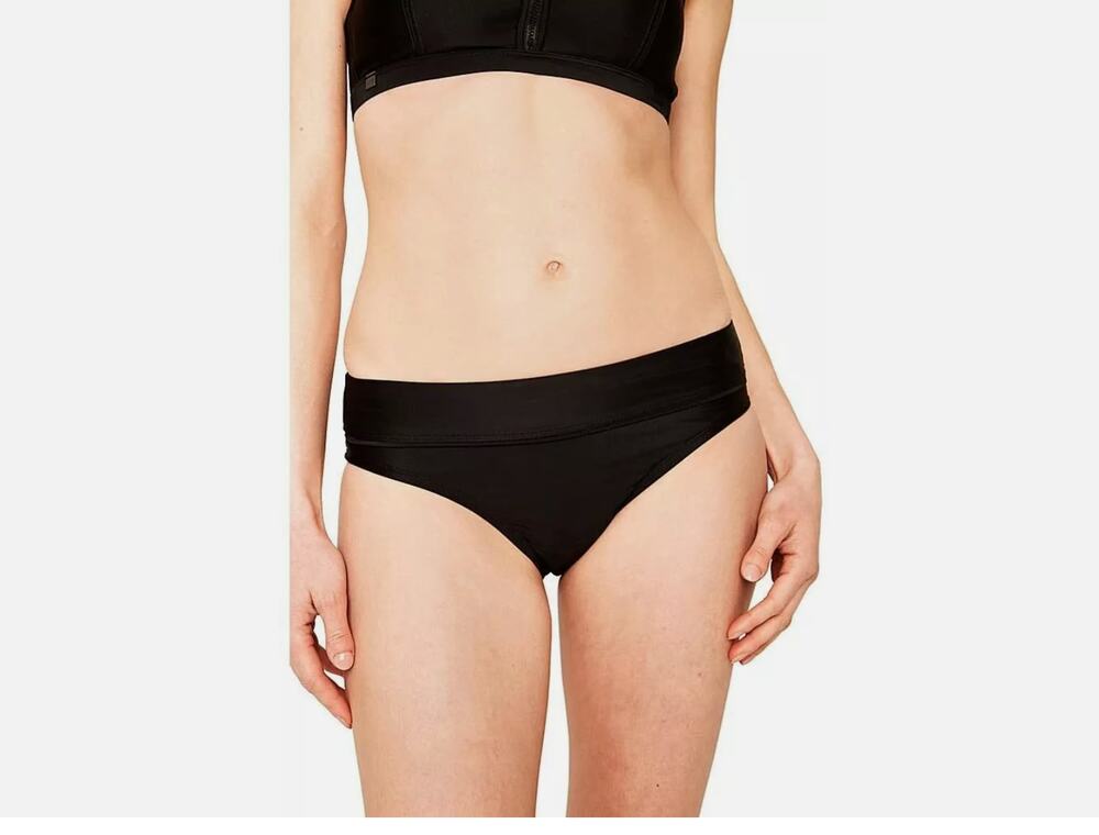 Lole Swimwear Women's Black High-Rise Stretch-Fit Bikini Bottoms Size XL